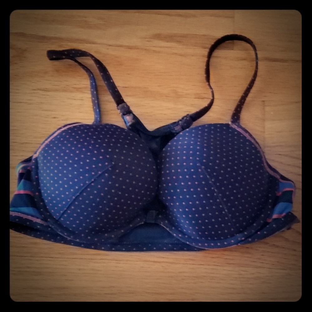 Navy and hot pink racerback bra